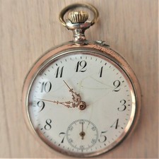 HERREN TASCHENUHR, Silber-0,800, Zylindergang, Haarrisse, gute Funktion, ca.1915