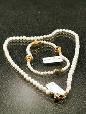 Süßwasser Zucht Perlenkette & Armband 585 er Gold Karabiner Schließe & Elemente