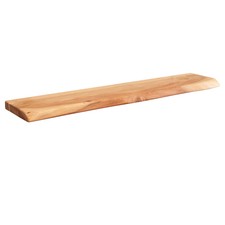 WOHNLING Wandregal Baumkante Akazie Holz Design Schweberegal 115cm Regal Massiv