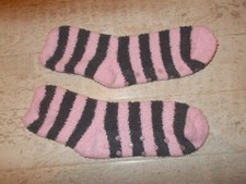 1 Paar ABS Socken rosa / grau Streifen, 35 - 38, neu