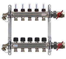 Buderus Heizkreisverteiler Edelstahl Systemverteiler mit Durchflussmengenmesser