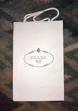 Prada Tüte Tasche Geschenktasche Papier Karton Weiß Grau wie neu