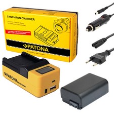 PATONA LCD USB Ladegerät + Akku für Sony Cyber-shot DSC-RX10, RX10 II, RX10 III