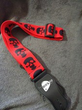 Gitarrengurt Neu Ohne Etikett Rot Totenkopf Rock On