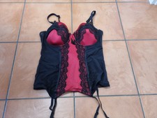 Rot/schwarze Damen Corsage mit Spitze, von C&A, Gr. 85 C - ungetragen