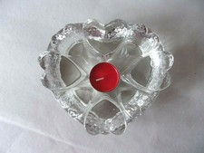 Schweres massives Glas Stövchen mit Herzen-Herzstövchen Rechaud Kannenwärmer