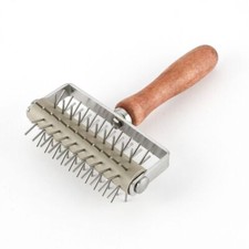 Holzgriff Kuchen Edelstahl Teig Walze Backwerkzeug Pizza Docker Rad;