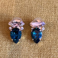 Bijou Brigitte kristallene Tropfenförmige Smaradgfarbene Ohrstecker 2 Cm