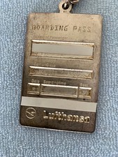 Collectables: Lufthansa BOARDING PASS Silber "First Class" am Schlüsselring
