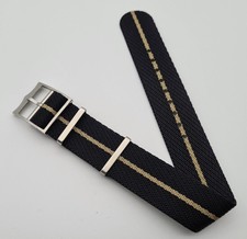Nato-Strap Tudor BB 58 Blackbay fiftyeight Durchzugsband Singlepass schwarz gold