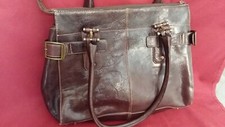 5606- Damen-Handtasche - braun - Vintage - "GIOVANNI LUIGI - Milano", echt Leder