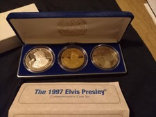 1997 Elvis Presley Gedenkmünzsatz (3) $ 50,999 Silbermünzbox + COA
