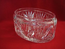 Bleikristall  Kristall / Schale / Schüssel oval mit traumhaftem Schliff  Vintage