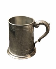 Selten-Vintage-Sheffield England Zinn graviert - 4.5"h - Krug Bierkrug