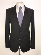 Hugo Boss-Herren Slim Fit Uni Schwarz Wolle Suit - 38 Reg-w32 l30 & Suit carrier
