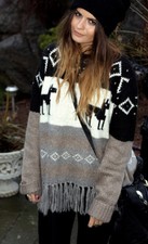 ZARA BLOGGER SELTEN FAIRISLE APACHE FRANSEN KLOBIGER JUMPER UK GRÖSSE 10-12 (M)