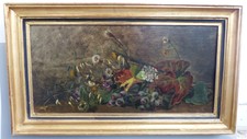 +++ ÖLBILD VON BERTHA FRORIEP 1833 BERLIN/WEIMAR BLUMEN-STILLLEBEN +++
