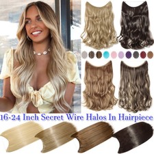 Wellig Lockig Haarteil Secret Wire Draht Haarverlängerung Extensions Blond Band