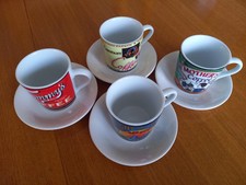 Espressotassen Set 4 Stück mit Untertassen, Nostalgie 