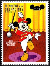 St. Vincent postfrisch MNH Disney Mickey Maus Zirkus Manege Direktor Uniform