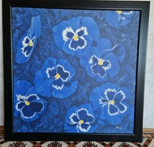 Gemälde Bild , Göße 110cm hoch  110cm breit mit Rahmen Motiv: Blumen