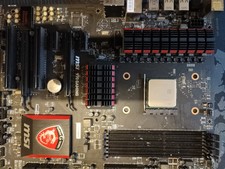 MSI 970 GAMING, AM3+ + Backplate + AMD FX8340 Prozessor gebraucht und defekt