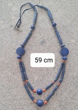 Sehr Schöne Alte Natur Ungefärbt Lapislazuli Kette Mit Echte Korallen Aus...