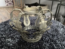 Deko Metall Kerze Teelicht Krone Gold Antik Finish Ständer Halter Kerzenteller