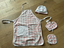 Kinder Backschürze Kochschürze Kochmütze, Topflappen, Backset 4 teilig 4-6 Jahre