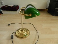  Bankerlampe grün Messing Schreibtischlampe Retro Tisch Büro Lampe Leuchte