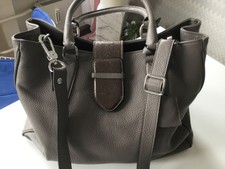 ABRO Handtasche Tasche Umhängetasche Shopper Leder Steingrau 