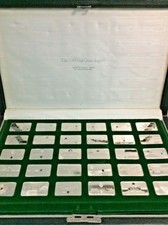 1978 Franklin Neuwertig Sterlingsilber Edelstein Block 30er Set in Lederetui