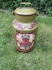 Alte bemalte Milchkanne Bauernmalerei Pflanzgefäß vintage Schirmständer Deko