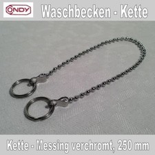 Kugelkette Kette, Waschtisch Kette, Waschbecken, 250 mm, Messing Verchromt