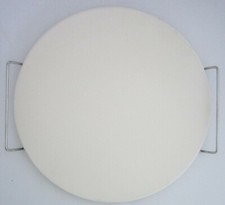 2 x Grill -und Pizzastein mit Gestell Brot  Backstein Grillstein 36 cm Rund xxl,