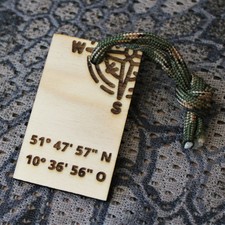 Wanderlust Schlüsselanhänger Harz Brocken GPS Koordinaten Längengrad Breitengrad