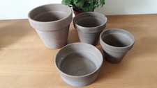 4 Pflanzschalen Pflanztöpfe  Blumentopf aus Ton 11 - 17cm Ø Höhe ca.6,5 - 15cm  