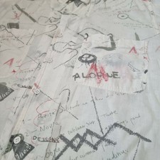 Herren No Entry Retro weiß Print Frühjahr Sommer Kurzarm Knopfleiste Hemd