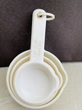 Retro Vintage Fox Run Messung Cups x 4 Set Backen Küche Werkzeug Weissgold 70s