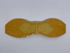 Schleife Brosche Damen Mädchen Gelb Echte Lamm und Schlange Leder