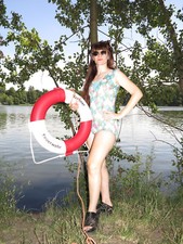 Badeanzug Schwimmanzug Handarbeit 60er TRUE VINTAGE 60s swimming suit body