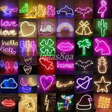 LED Neonlicht Nachtlicht Leuchte Party Halloween Weihnachten Beleuchtung Deko