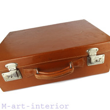 Vintage Koffer Lederkoffer Reise, Cabrio Oldtimer, Leather Suitcase Mid Century 