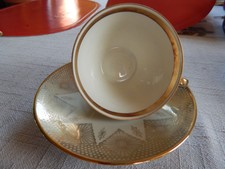 Tasse Bavaria - Elfenbein Porzellan - Unterteller Winterling