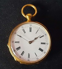 OPEN FACE DAMEN TASCHENUHR 18 Kt. MASSIV ROSÉGOLD GEHÄUSE PUNZE "AP MIT PALME"