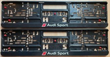 ORIGINAL AUDI SPORT KENNZEICHENHALTERUNGEN NUMMERNSCHILDRAHMEN TRÄGER GEBRAUCHT