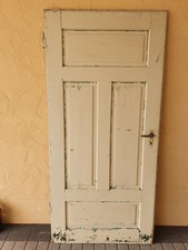 alte antike Holz - Zimmertür, Kassettentür, Kastenschloß shabby vintage (2)