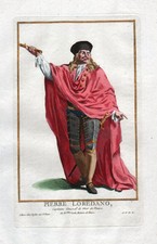 1779 Pietro Loredan Doge of Venice Portrait costumes antique print Duflos