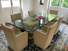 Wunderschöner Glastisch Esstisch Konferenztisch Bürotisch antike style 