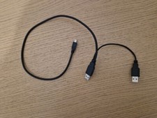 2x USB auf Mini B - 0,6M Kabel - schwarz - Brandneu